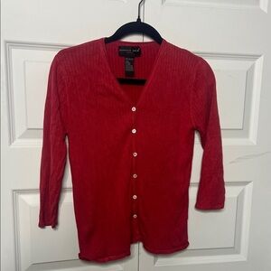 August Silk Vibrant Red Knit Top